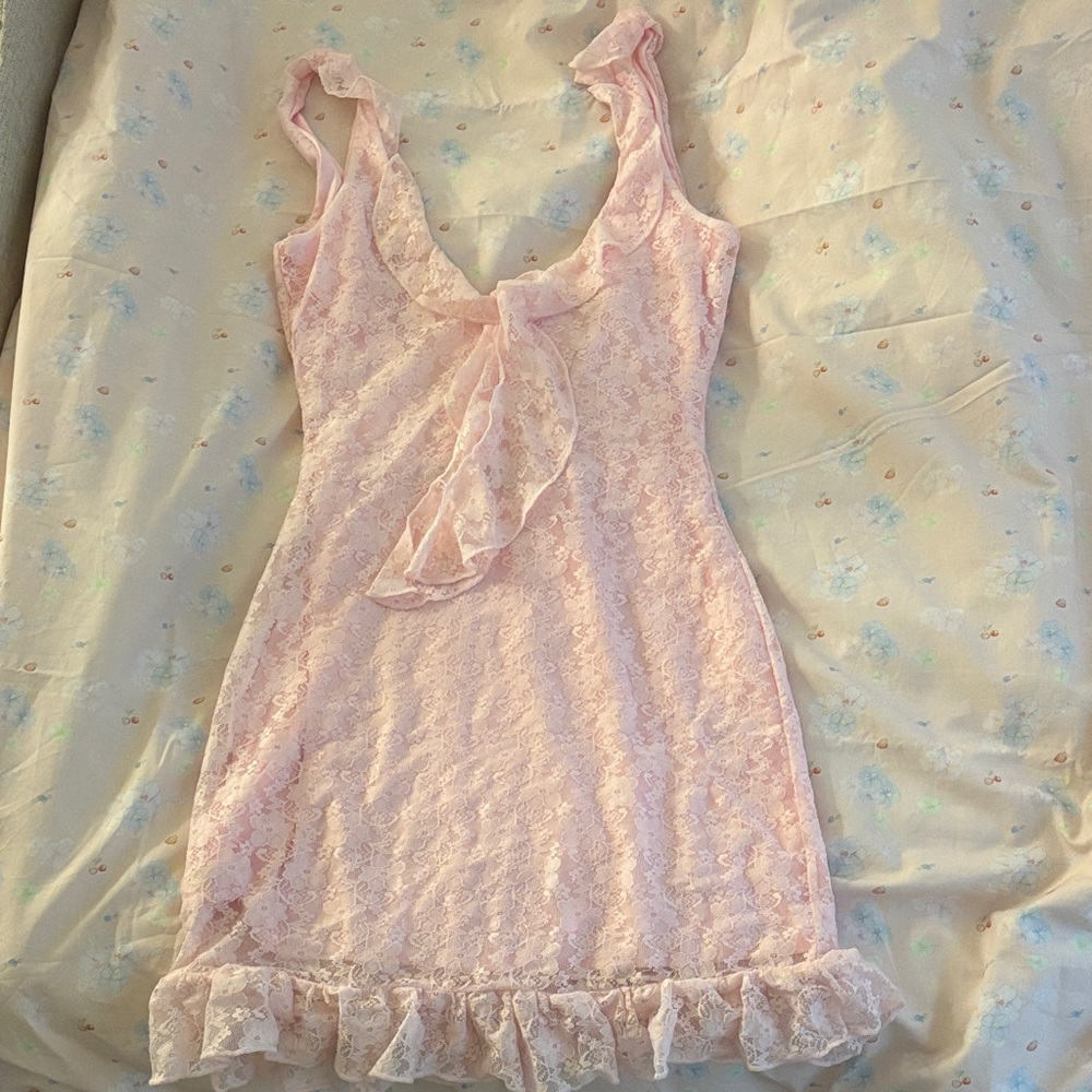 White Fox baby pink dress